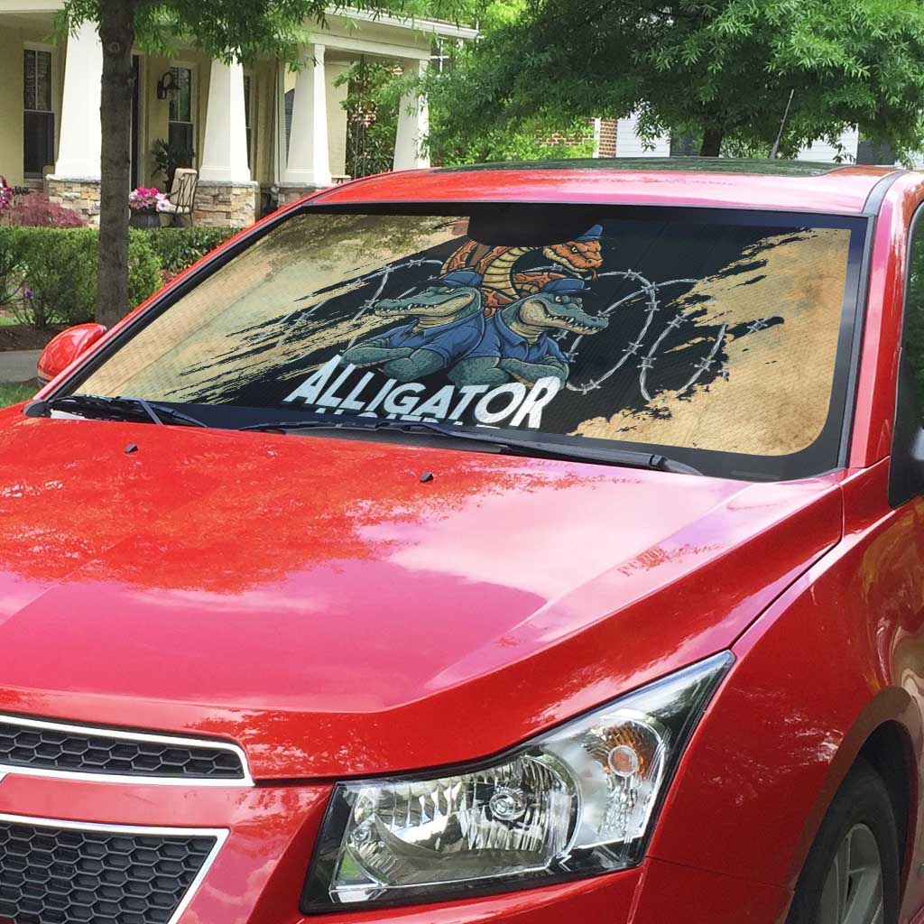 Alligator Alcatraz Auto Sun Shade Gator and Python Restricted Area - Wonder Print Shop