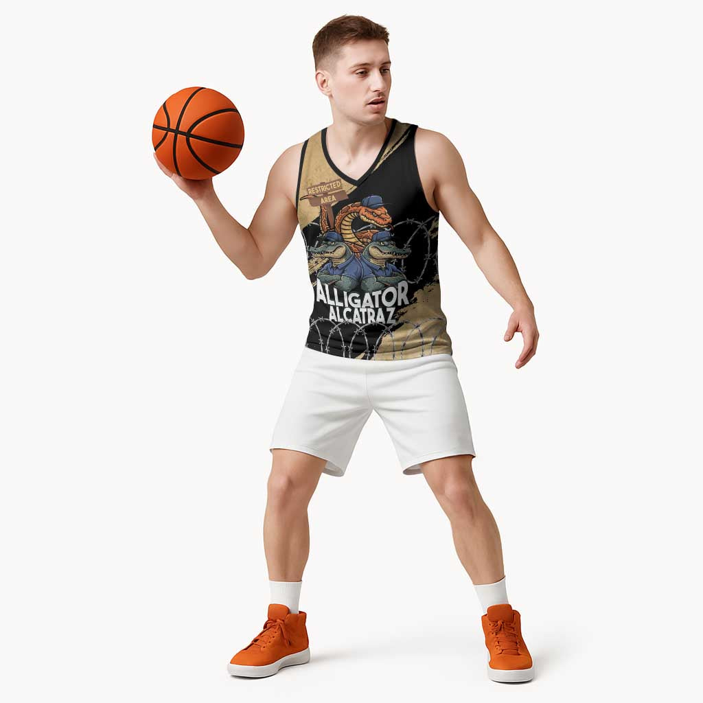 Alligator Alcatraz Basketball Jersey Gator and Python Restricted Area - Wonder Print Shop