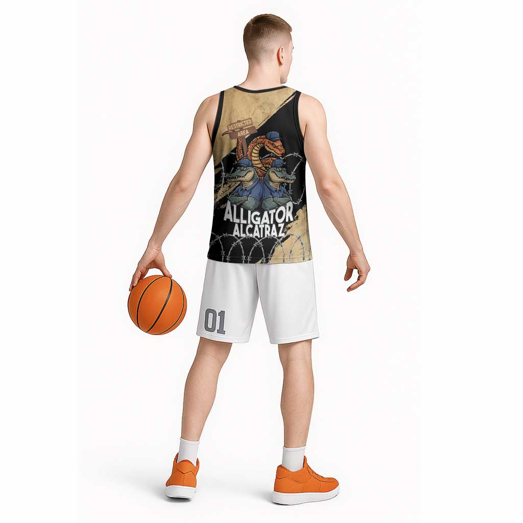Alligator Alcatraz Basketball Jersey Gator and Python Restricted Area - Wonder Print Shop
