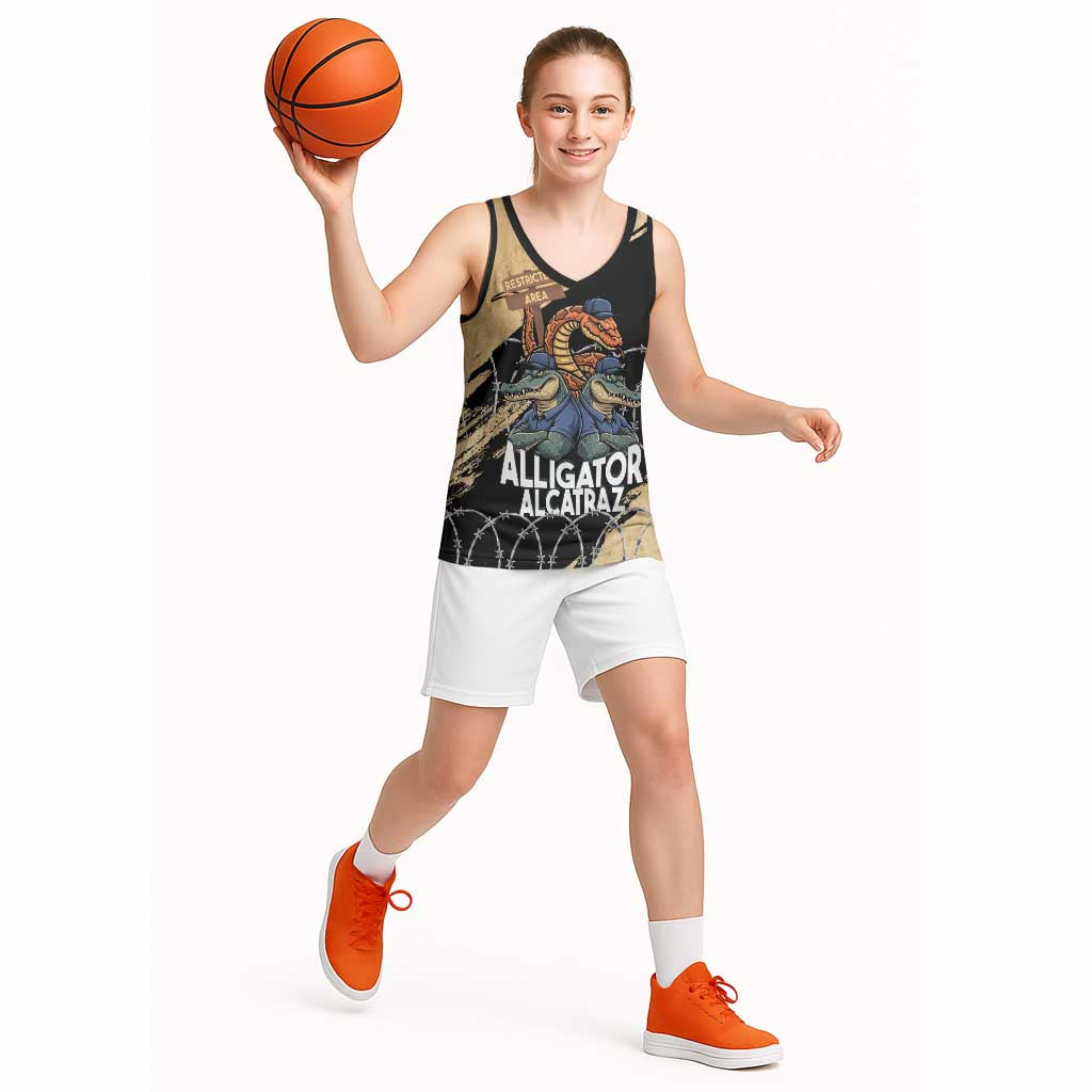 Alligator Alcatraz Basketball Jersey Gator and Python Restricted Area - Wonder Print Shop