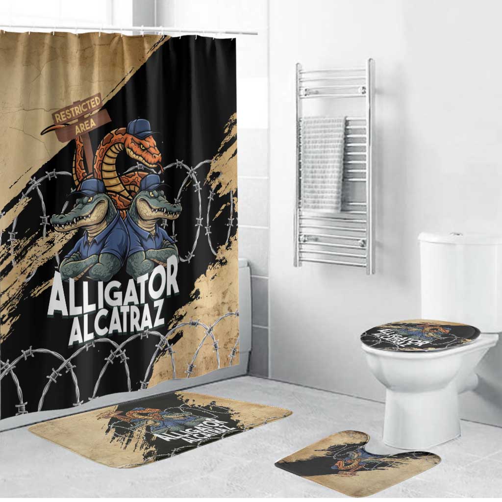 Alligator Alcatraz Bathroom Set Gator and Python Restricted Area - Wonder Print Shop