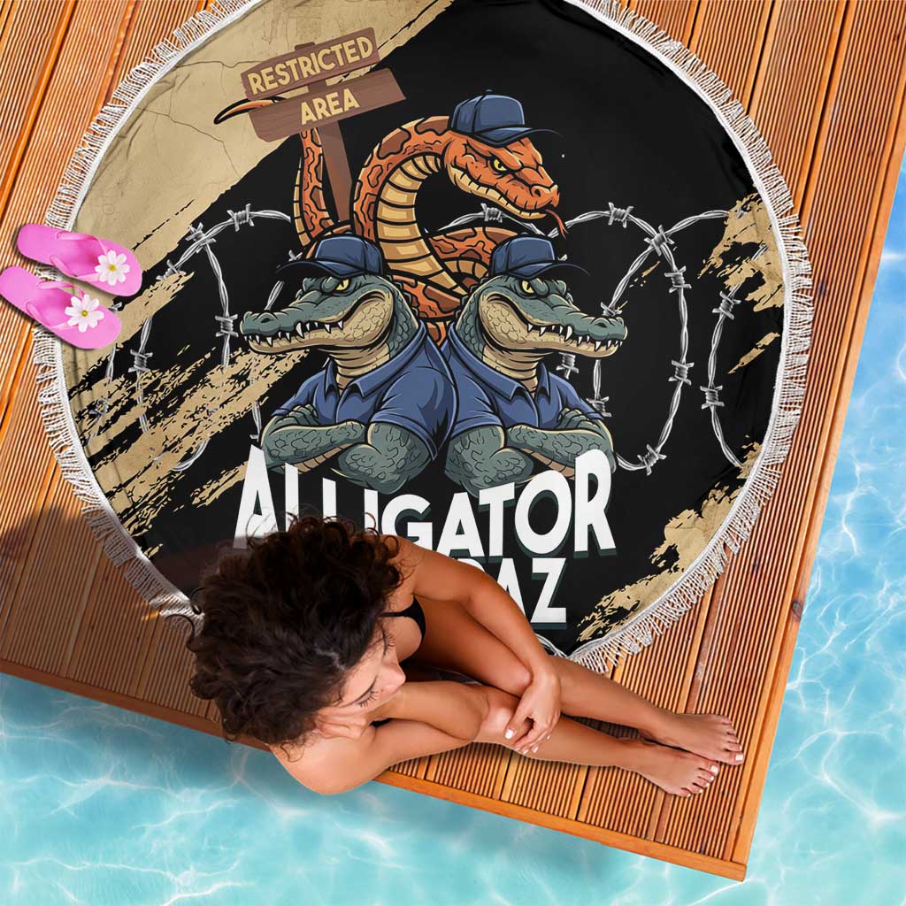 Alligator Alcatraz Beach Blanket Gator and Python Restricted Area - Wonder Print Shop