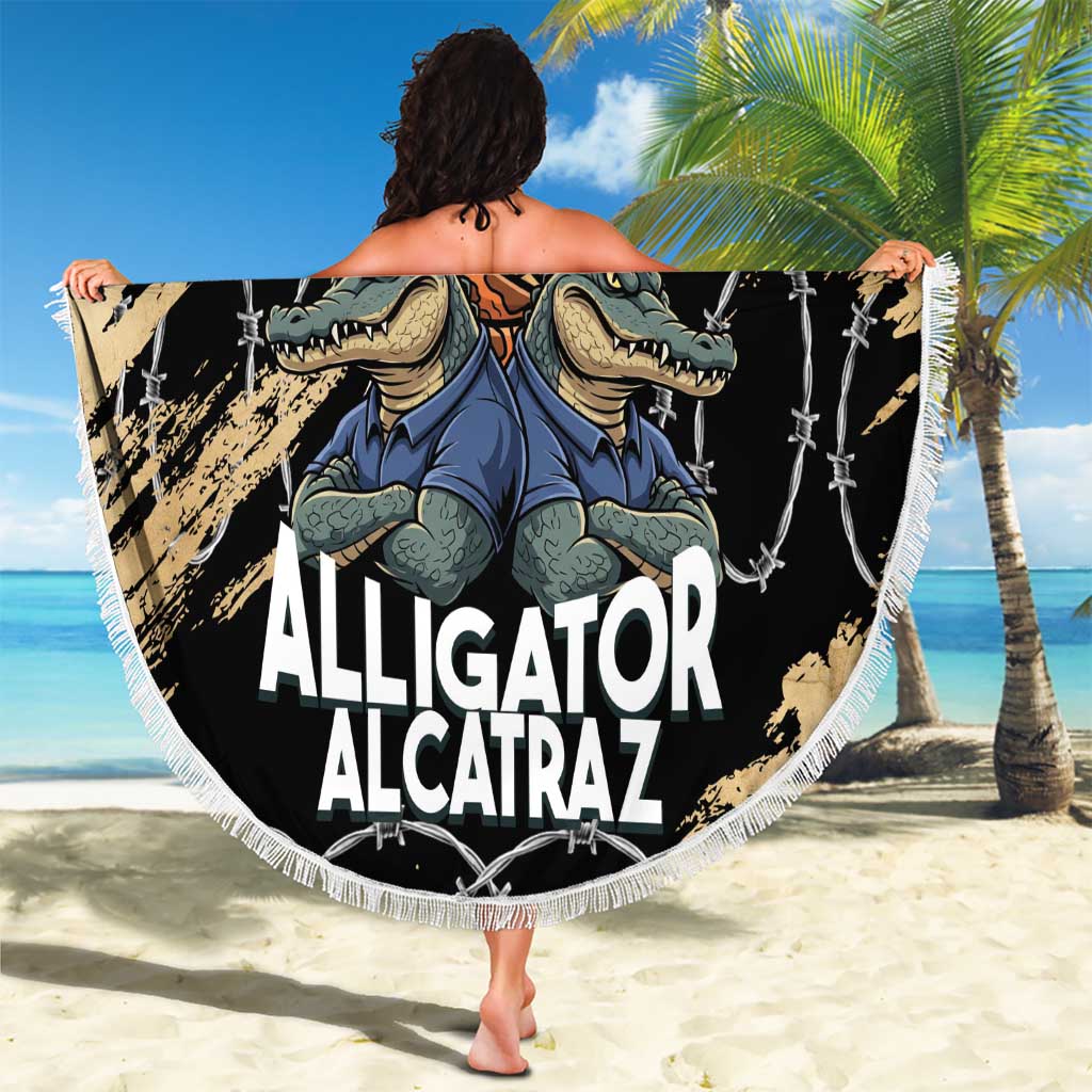 Alligator Alcatraz Beach Blanket Gator and Python Restricted Area - Wonder Print Shop