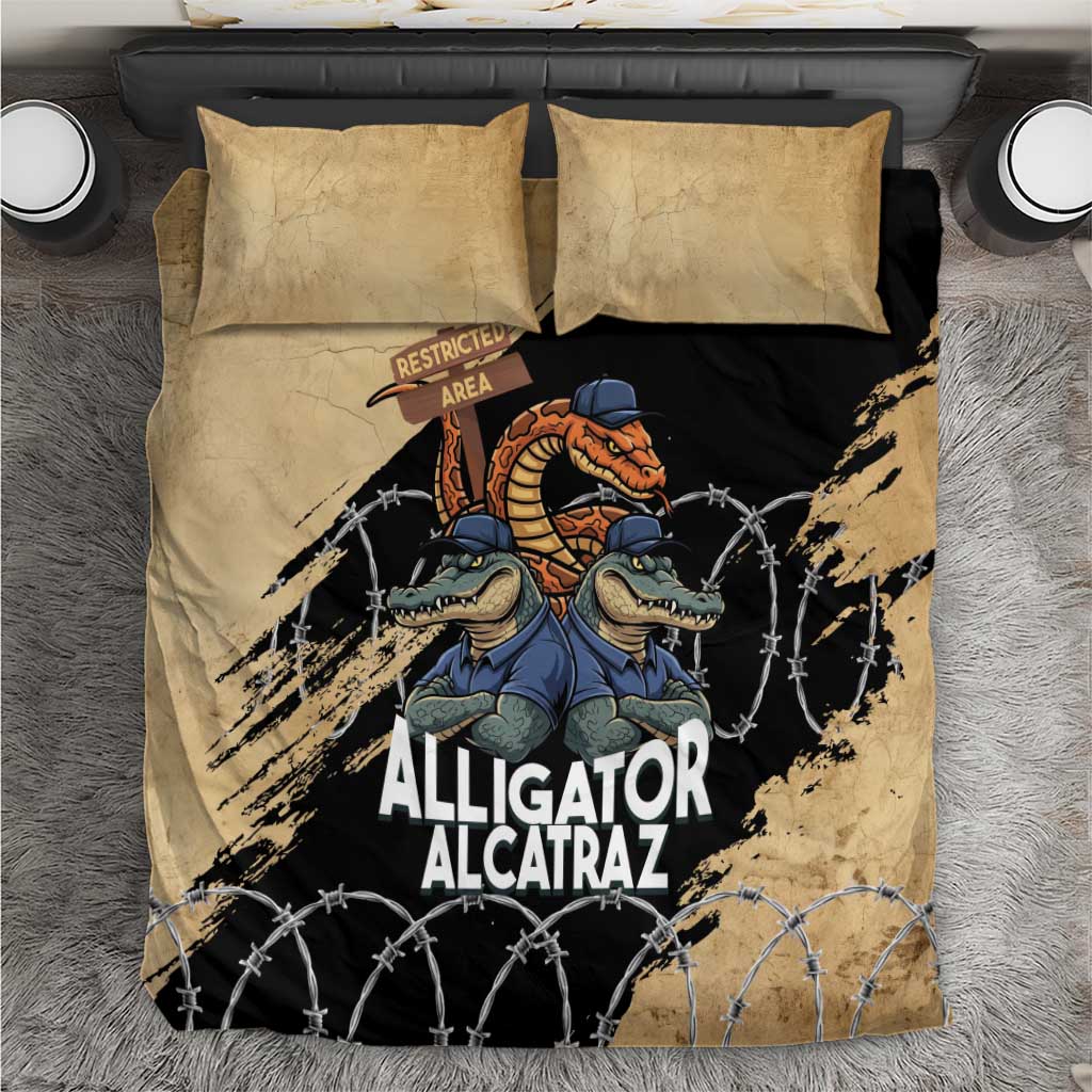 Alligator Alcatraz Bedding Set Gator and Python Restricted Area - Wonder Print Shop