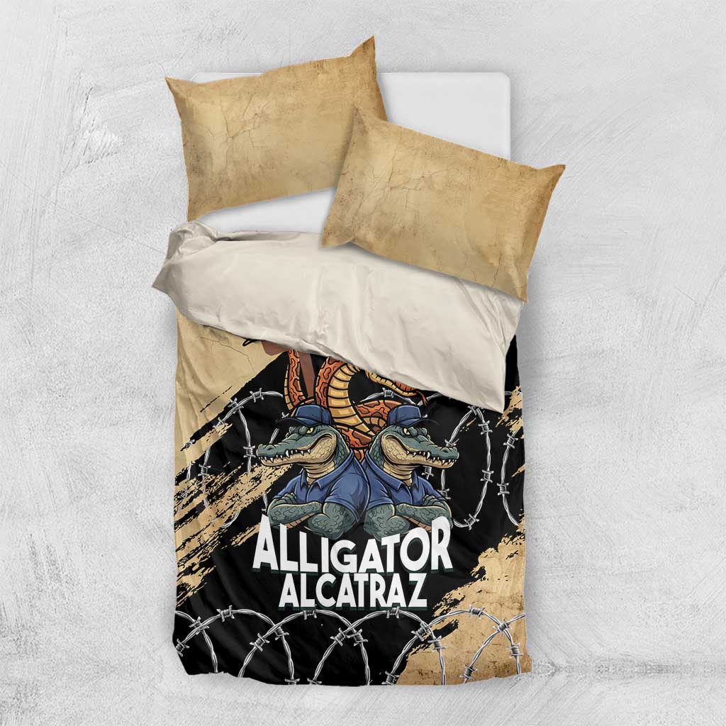 Alligator Alcatraz Bedding Set Gator and Python Restricted Area - Wonder Print Shop