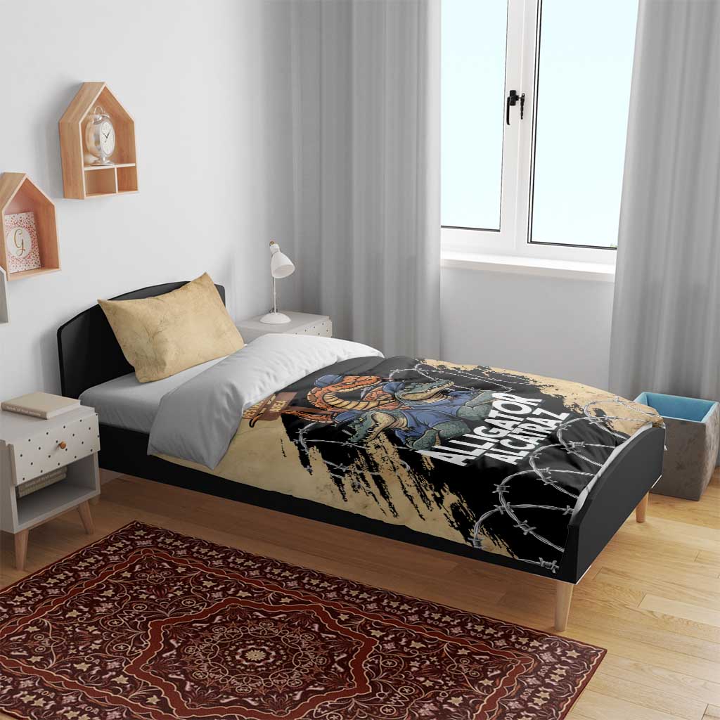 Alligator Alcatraz Bedding Set Gator and Python Restricted Area - Wonder Print Shop