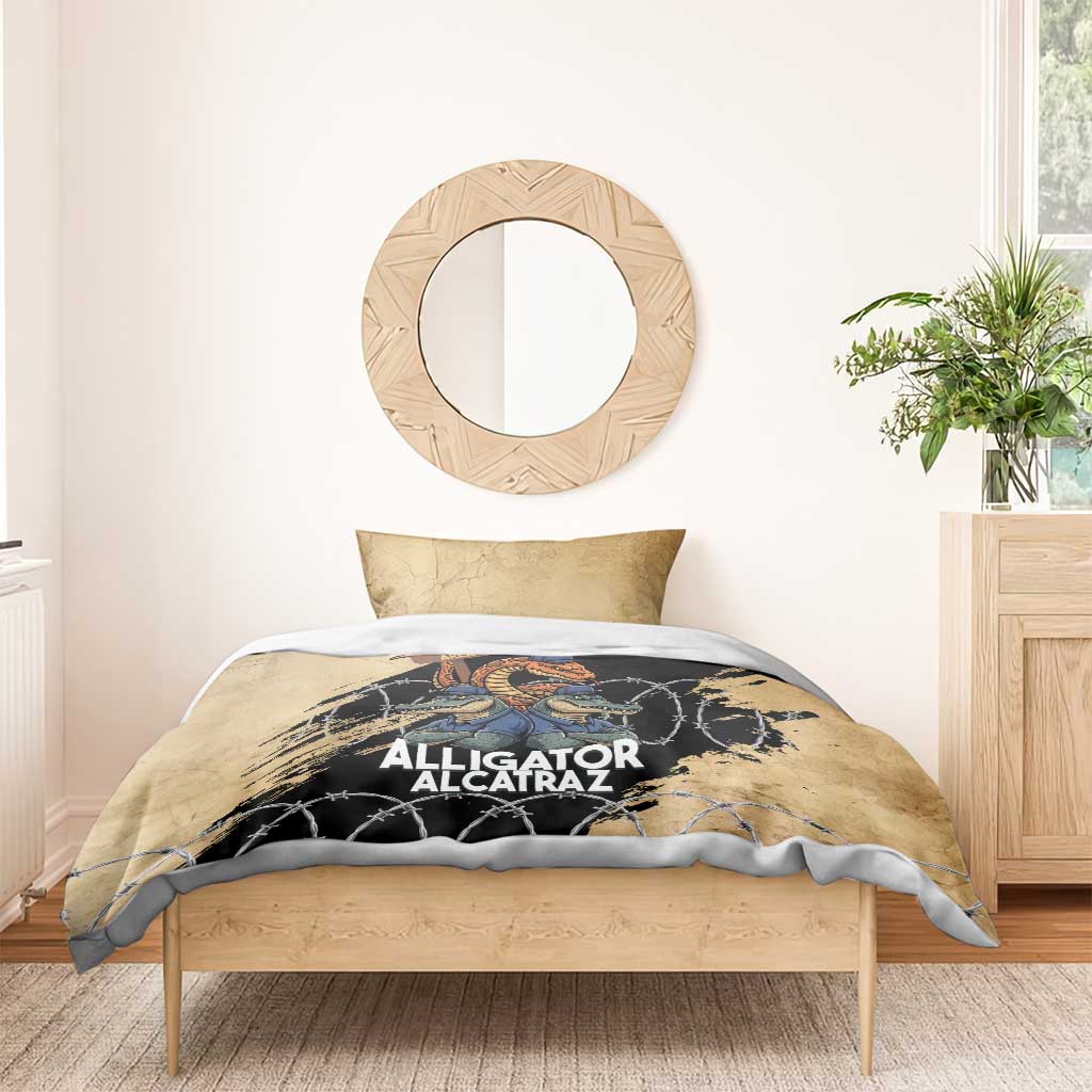 Alligator Alcatraz Bedding Set Gator and Python Restricted Area - Wonder Print Shop