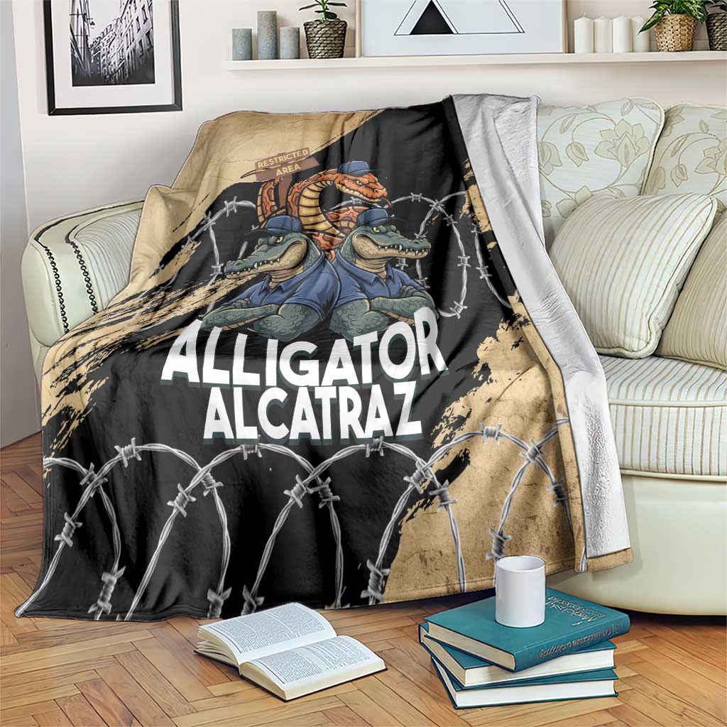 Alligator Alcatraz Blanket Gator and Python Restricted Area - Wonder Print Shop