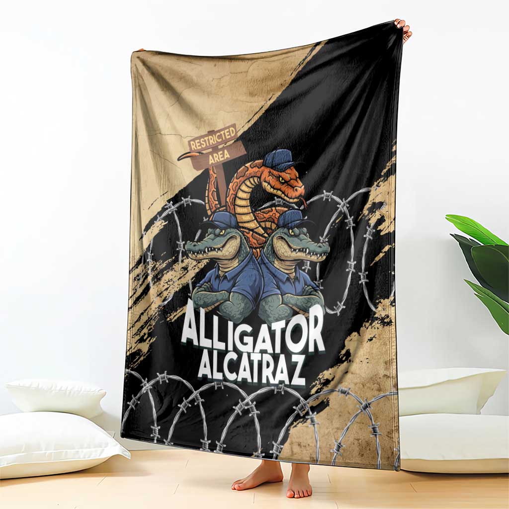 Alligator Alcatraz Blanket Gator and Python Restricted Area - Wonder Print Shop