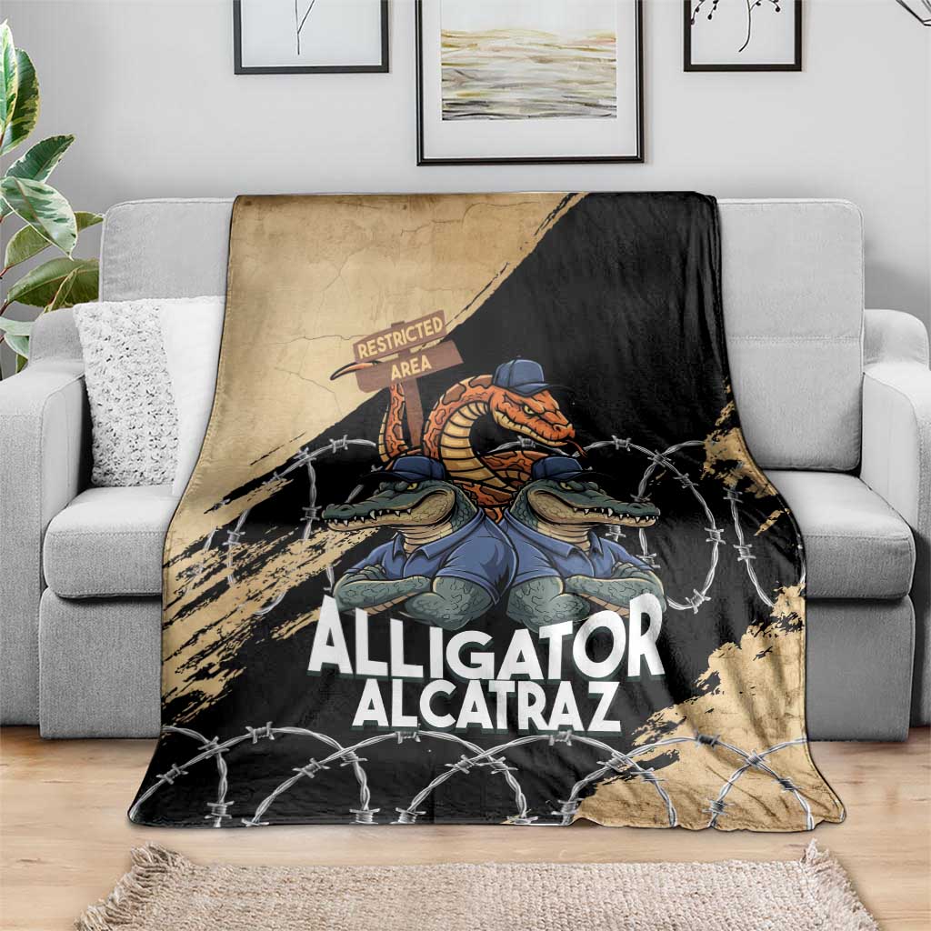 Alligator Alcatraz Blanket Gator and Python Restricted Area - Wonder Print Shop