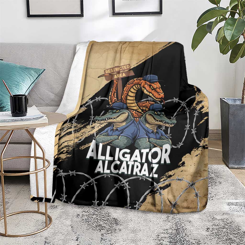 Alligator Alcatraz Blanket Gator and Python Restricted Area - Wonder Print Shop