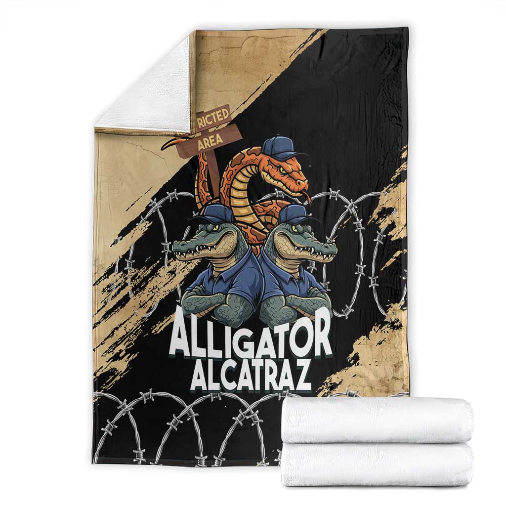 Alligator Alcatraz Blanket Gator and Python Restricted Area - Wonder Print Shop