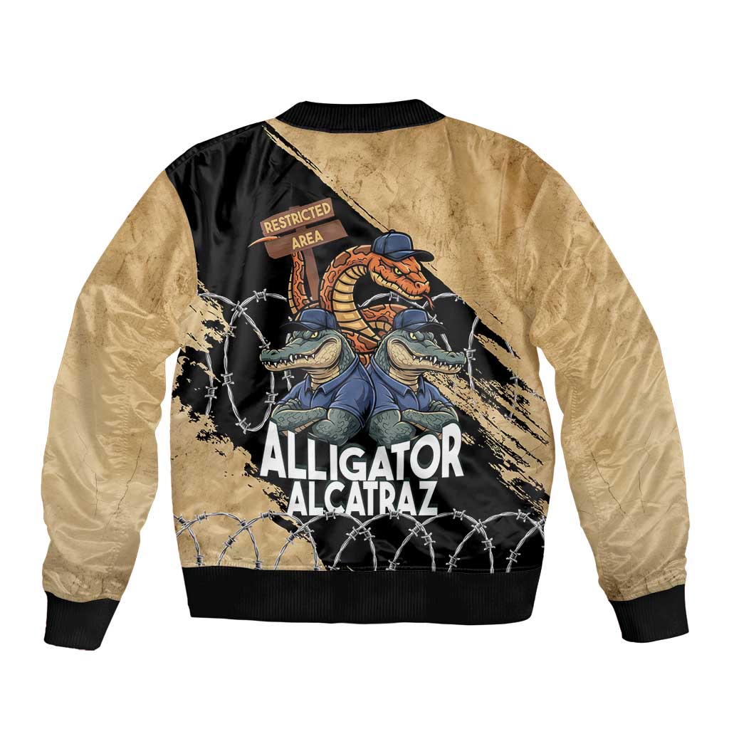 Alligator Alcatraz Bomber Jacket Gator and Python Restricted Area - Wonder Print Shop