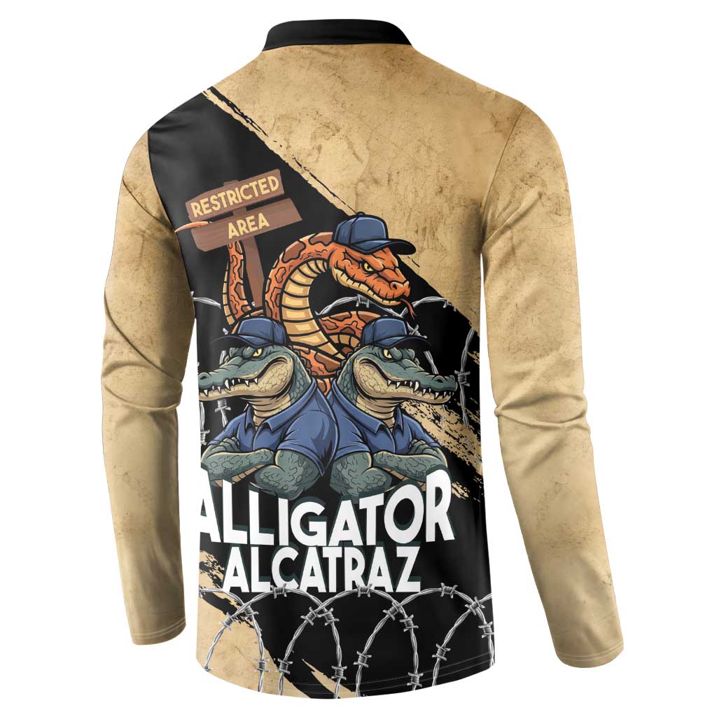 Alligator Alcatraz Button Sweatshirt Gator and Python Restricted Area - Wonder Print Shop