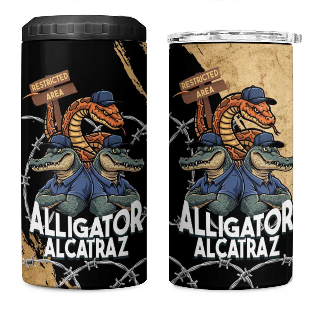 Alligator Alcatraz 4 in 1 Can Cooler Tumbler Gator and Python Restricted Area - Wonder Print Shop