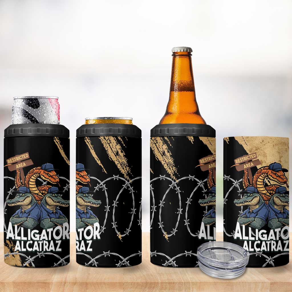 Alligator Alcatraz 4 in 1 Can Cooler Tumbler Gator and Python Restricted Area - Wonder Print Shop
