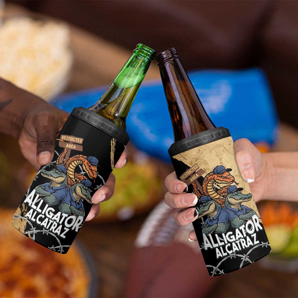 Alligator Alcatraz 4 in 1 Can Cooler Tumbler Gator and Python Restricted Area - Wonder Print Shop