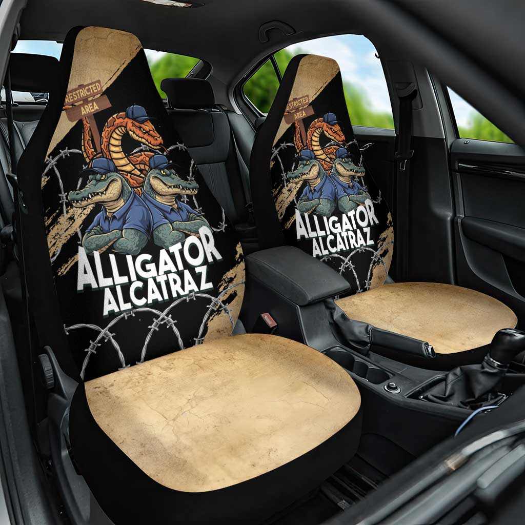 Alligator Alcatraz Car Seat Cover Gator and Python Restricted Area - Wonder Print Shop