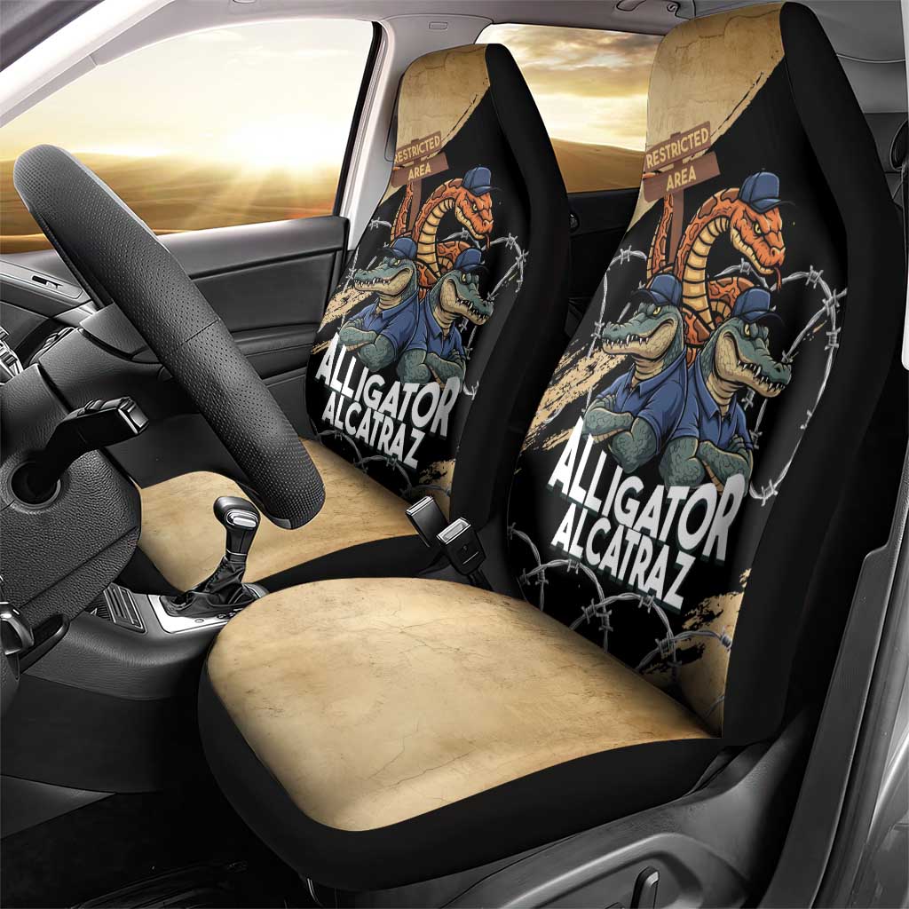 Alligator Alcatraz Car Seat Cover Gator and Python Restricted Area - Wonder Print Shop