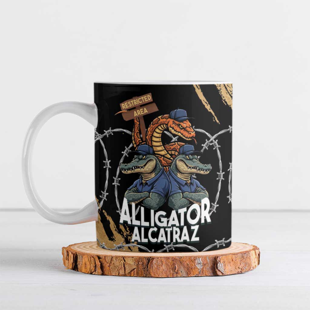 Alligator Alcatraz Ceramic Mug Gator and Python Restricted Area - Wonder Print Shop