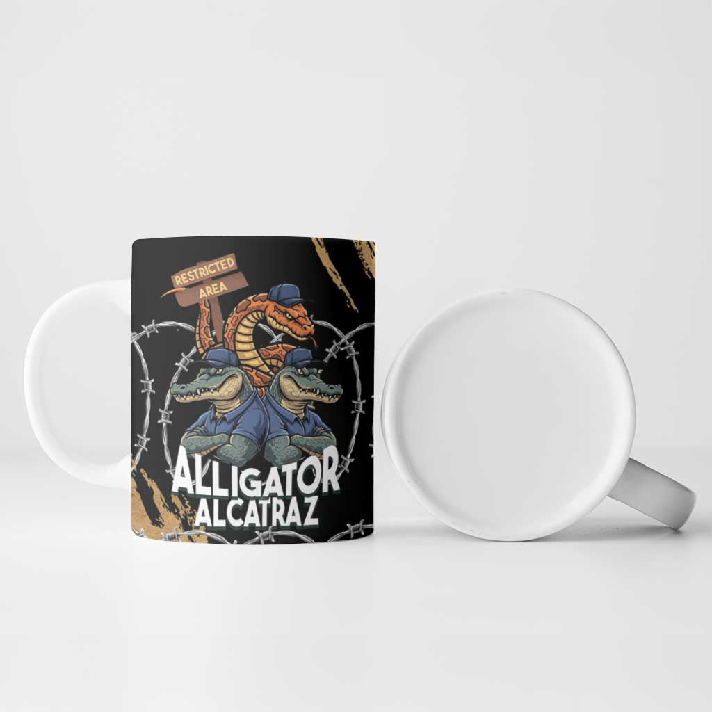 Alligator Alcatraz Ceramic Mug Gator and Python Restricted Area - Wonder Print Shop