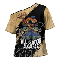 Alligator Alcatraz Cross Shoulder Shirt Gator and Python Restricted Area - Wonder Print Shop