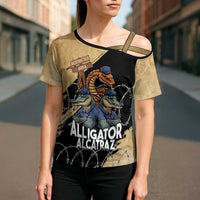 Alligator Alcatraz Cross Shoulder Shirt Gator and Python Restricted Area - Wonder Print Shop