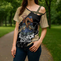 Alligator Alcatraz Cross Shoulder Shirt Gator and Python Restricted Area - Wonder Print Shop