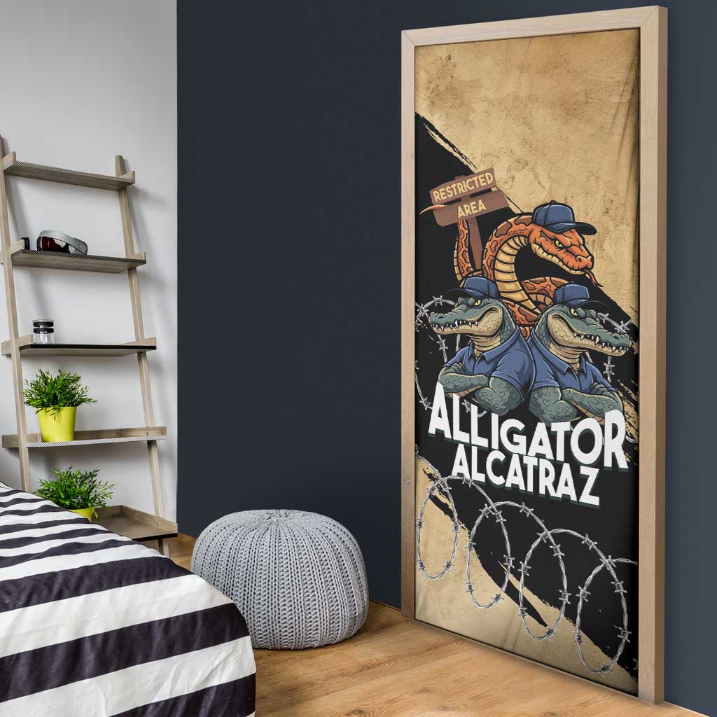 Alligator Alcatraz Door Cover Gator and Python Restricted Area - Wonder Print Shop