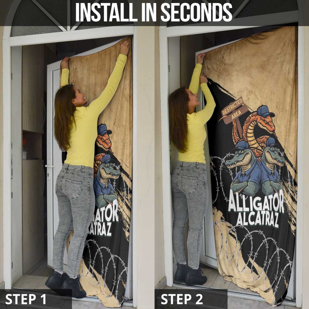 Alligator Alcatraz Door Cover Gator and Python Restricted Area - Wonder Print Shop