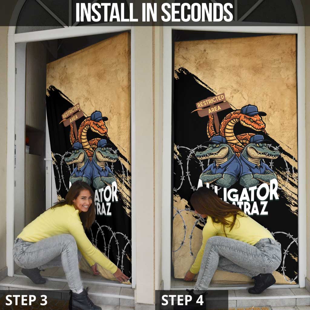 Alligator Alcatraz Door Cover Gator and Python Restricted Area - Wonder Print Shop