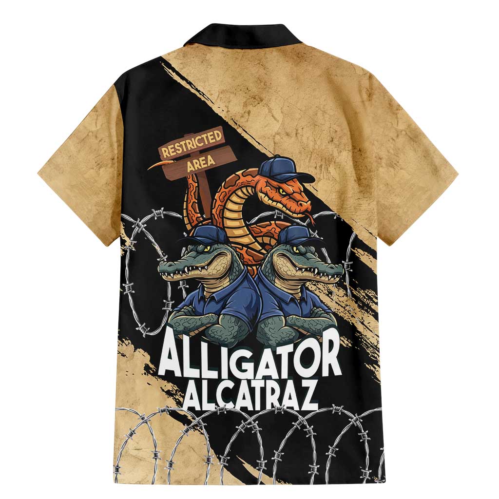Alligator Alcatraz Family Matching Mermaid Dress and Hawaiian Shirt Gator and Python Restricted Area - Wonder Print Shop