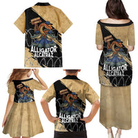 Alligator Alcatraz Family Matching Puletasi and Hawaiian Shirt Gator and Python Restricted Area - Wonder Print Shop