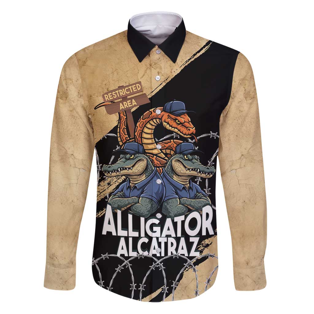 Alligator Alcatraz Family Matching Puletasi and Hawaiian Shirt Gator and Python Restricted Area - Wonder Print Shop