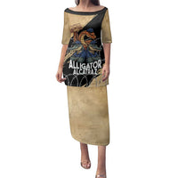 Alligator Alcatraz Family Matching Puletasi and Hawaiian Shirt Gator and Python Restricted Area - Wonder Print Shop