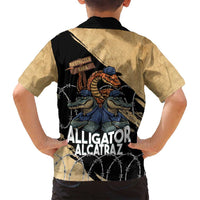 Alligator Alcatraz Family Matching Tank Maxi Dress and Hawaiian Shirt Gator and Python Restricted Area - Wonder Print Shop
