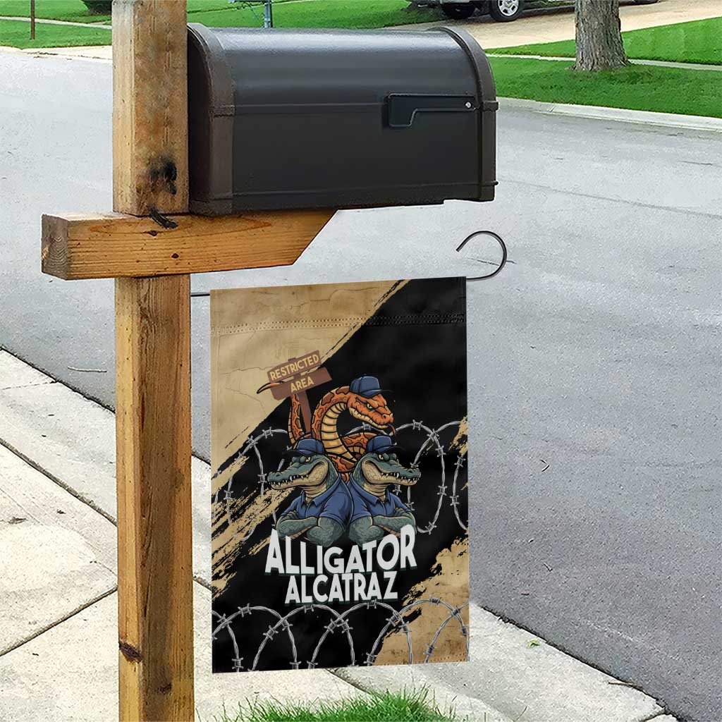 Alligator Alcatraz Garden Flag Gator and Python Restricted Area - Wonder Print Shop