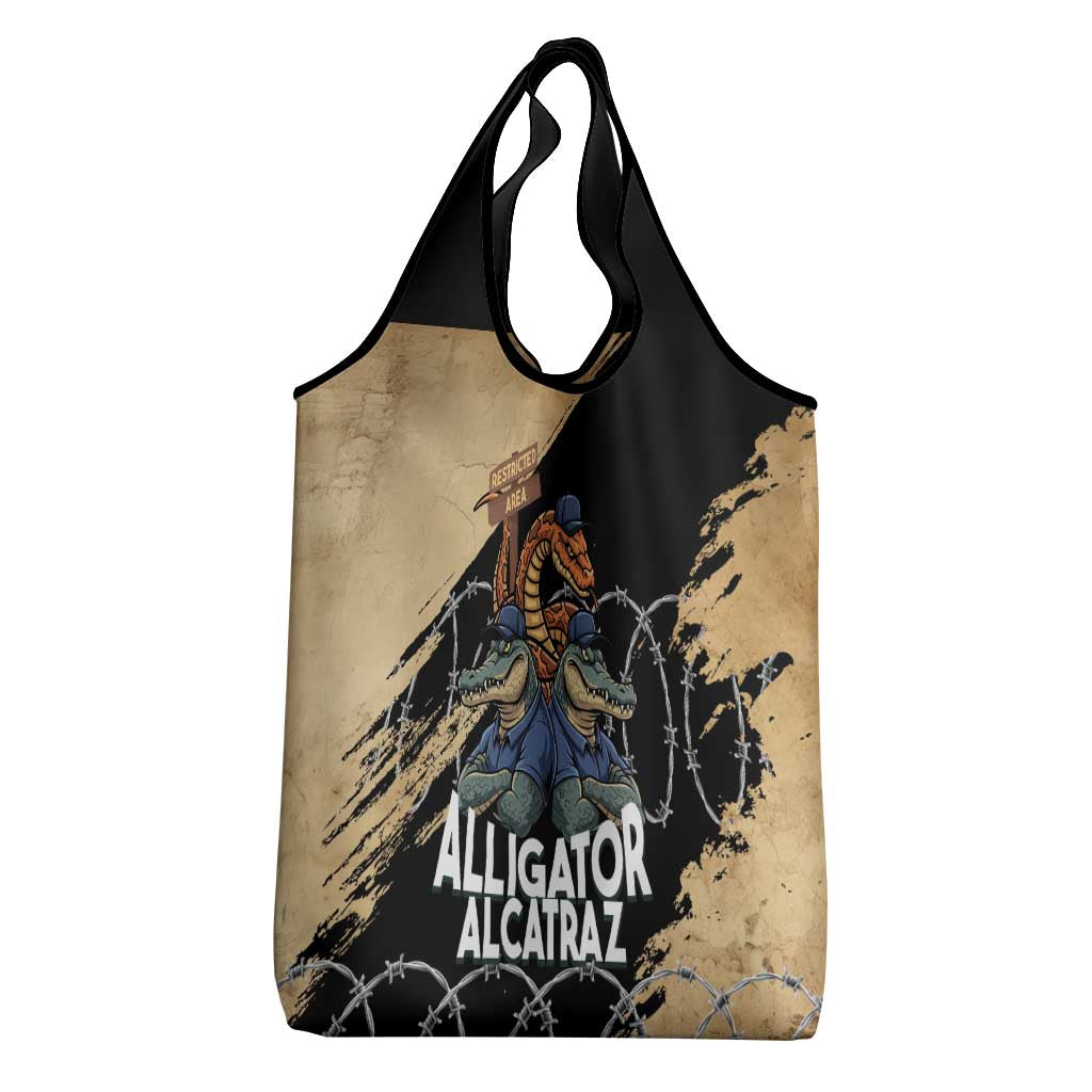 Alligator Alcatraz Grocery Bag Gator and Python Restricted Area - Wonder Print Shop