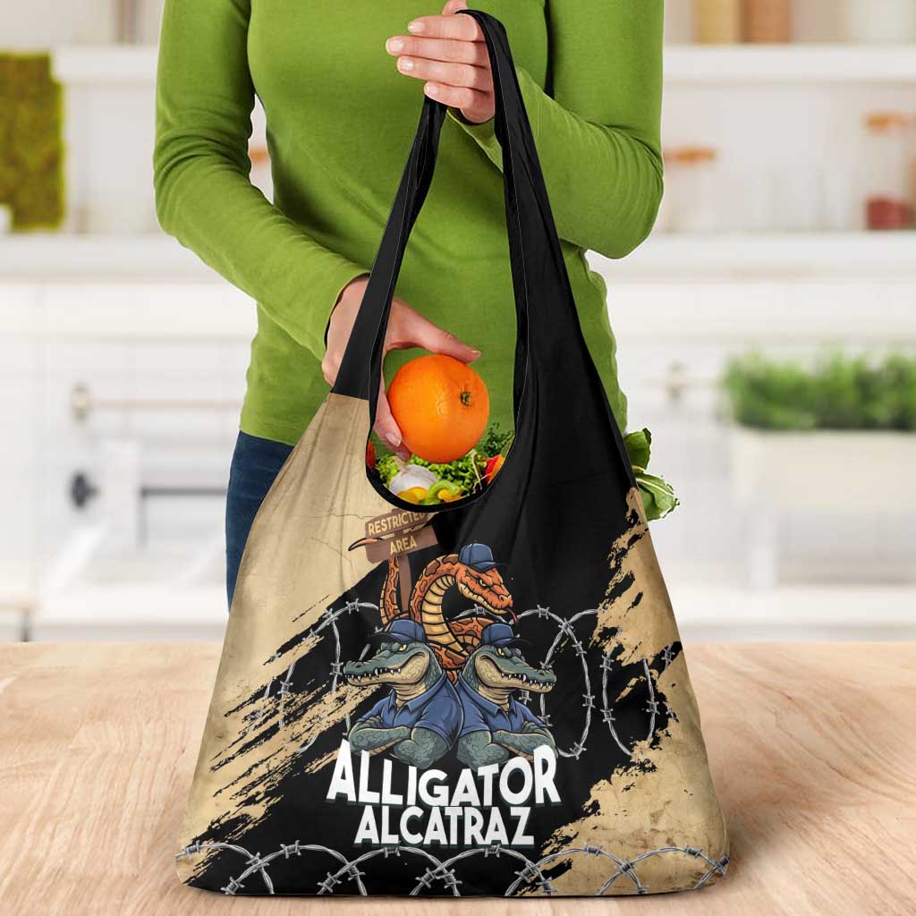 Alligator Alcatraz Grocery Bag Gator and Python Restricted Area - Wonder Print Shop