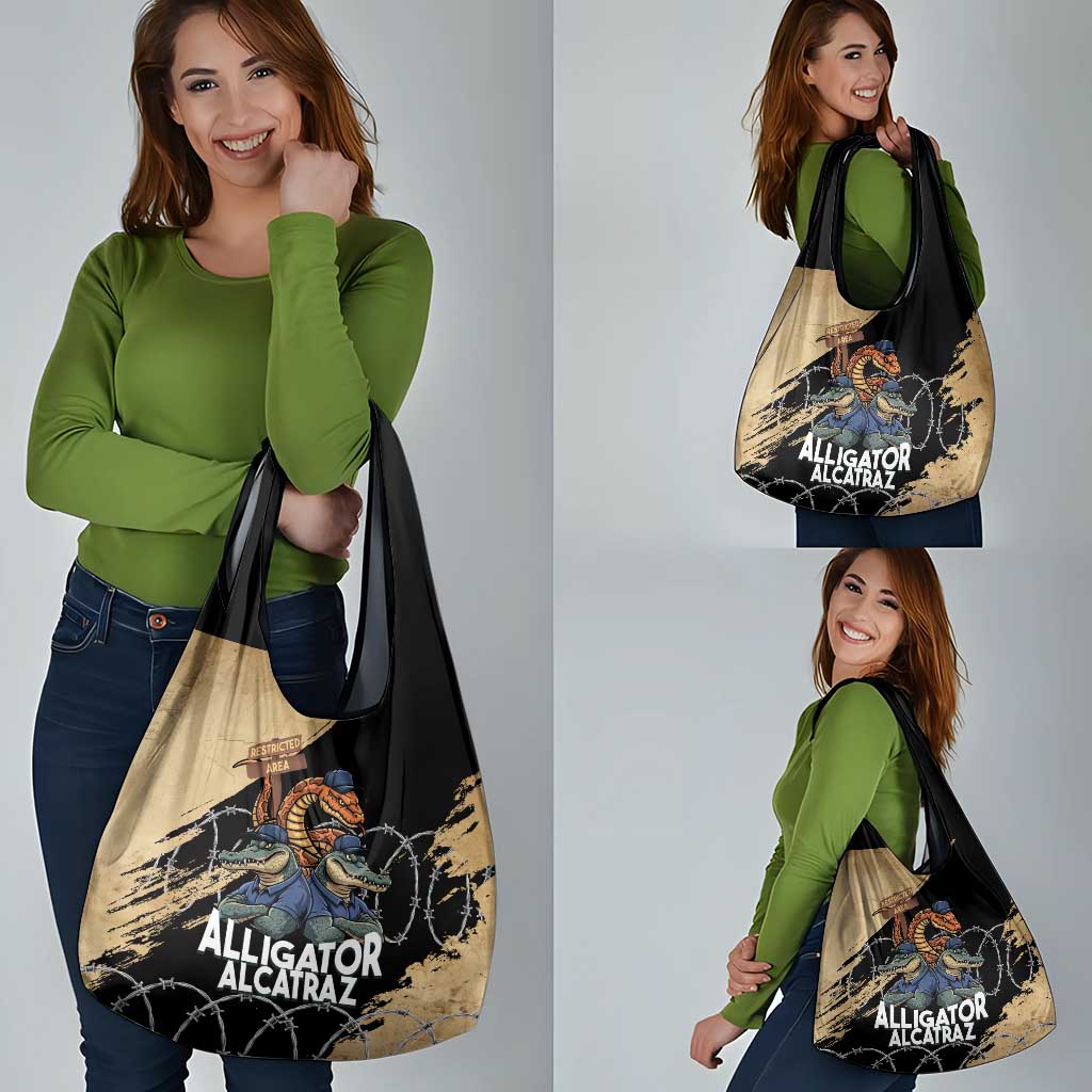 Alligator Alcatraz Grocery Bag Gator and Python Restricted Area - Wonder Print Shop