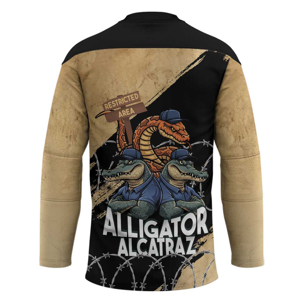 Alligator Alcatraz Hockey Jersey Gator and Python Restricted Area - Wonder Print Shop