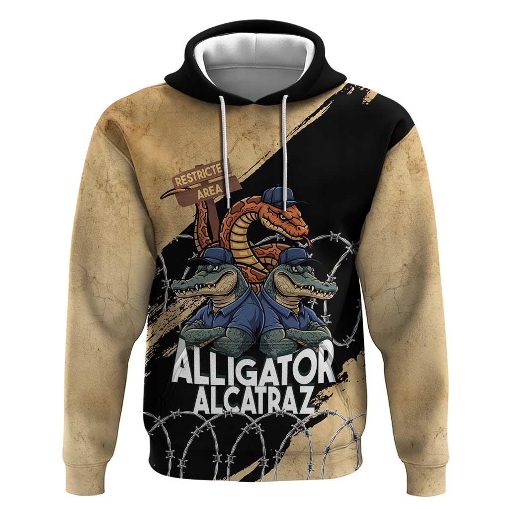 Alligator Alcatraz Hoodie Gator and Python Restricted Area - Wonder Print Shop