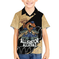 Alligator Alcatraz Kid Hawaiian Shirt Gator and Python Restricted Area - Wonder Print Shop