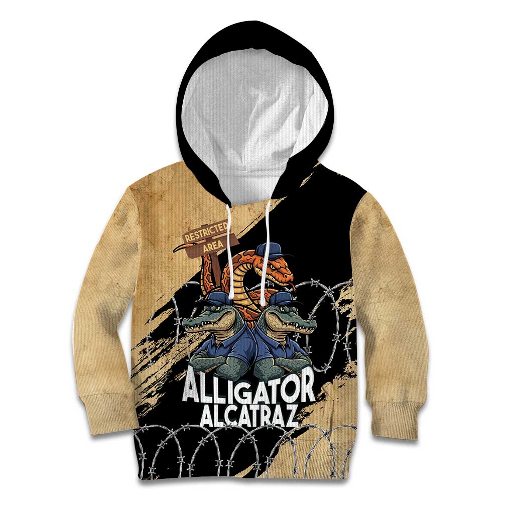 Alligator Alcatraz Kid Hoodie Gator and Python Restricted Area - Wonder Print Shop