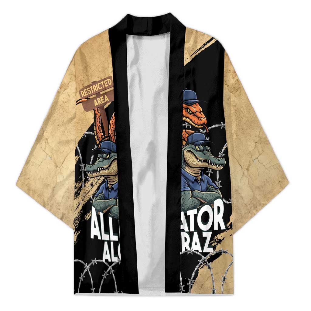 Alligator Alcatraz Kimono Gator and Python Restricted Area - Wonder Print Shop