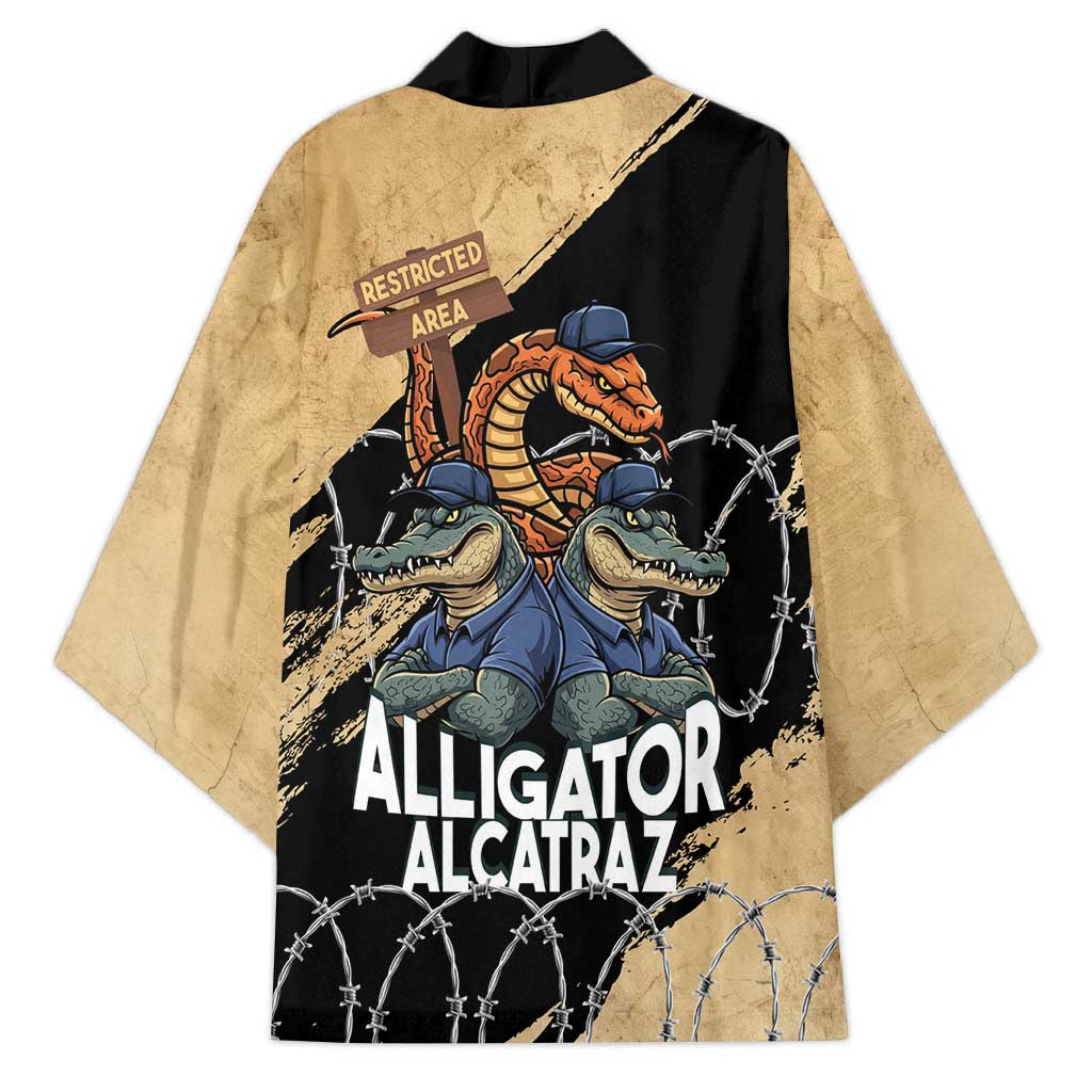 Alligator Alcatraz Kimono Gator and Python Restricted Area - Wonder Print Shop