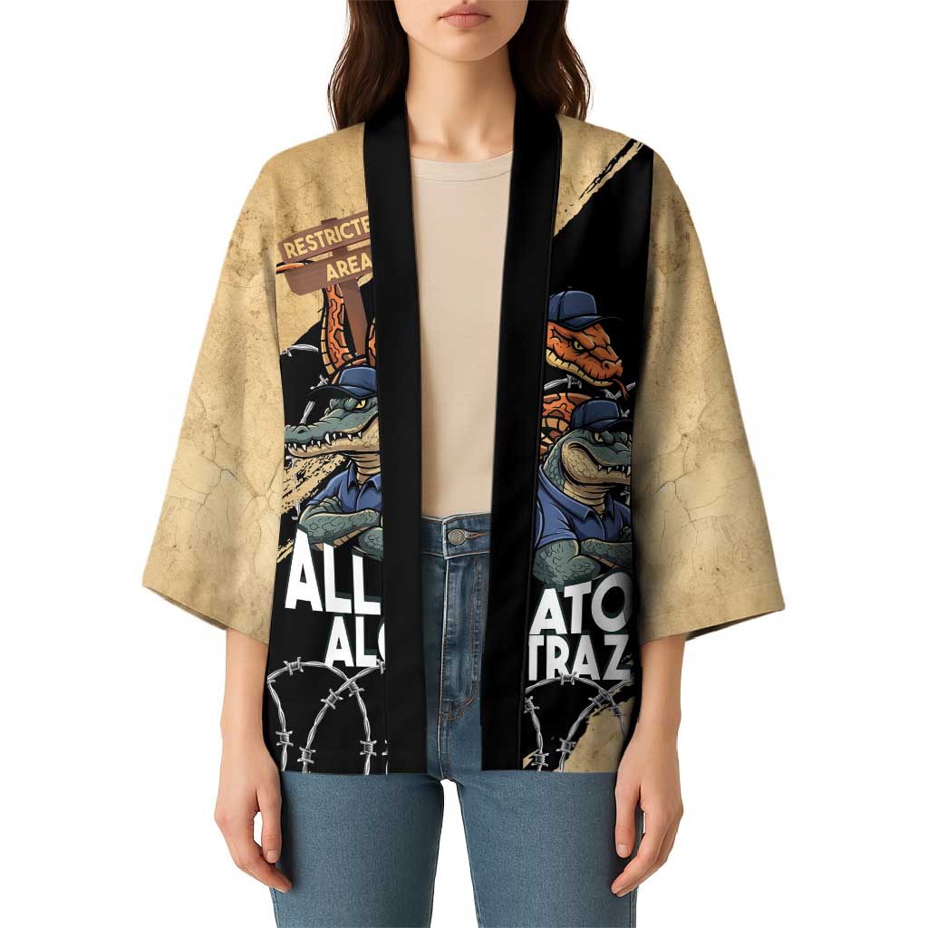 Alligator Alcatraz Kimono Gator and Python Restricted Area - Wonder Print Shop