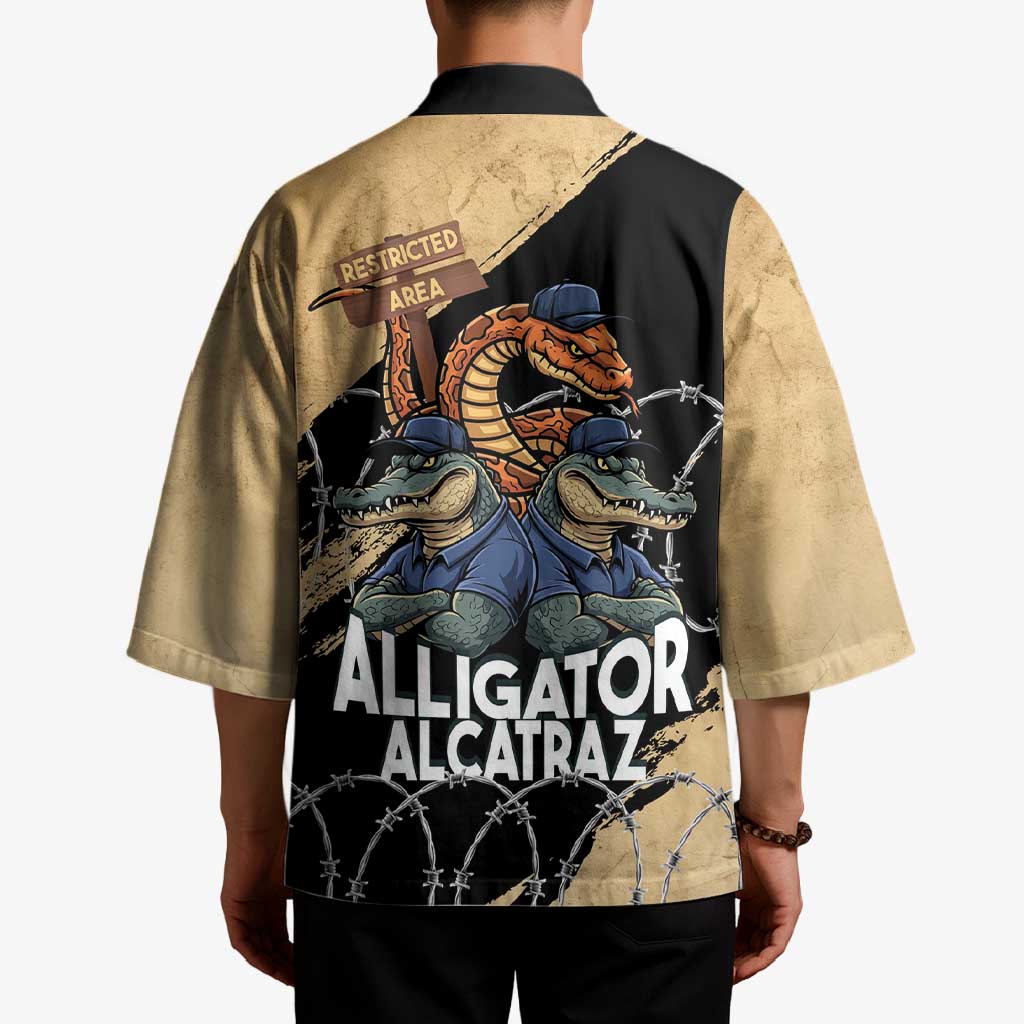 Alligator Alcatraz Kimono Gator and Python Restricted Area - Wonder Print Shop