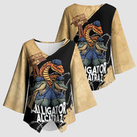 Alligator Alcatraz Kimono Sleeve Blouse Gator and Python Restricted Area - Wonder Print Shop