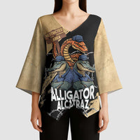 Alligator Alcatraz Kimono Sleeve Blouse Gator and Python Restricted Area - Wonder Print Shop
